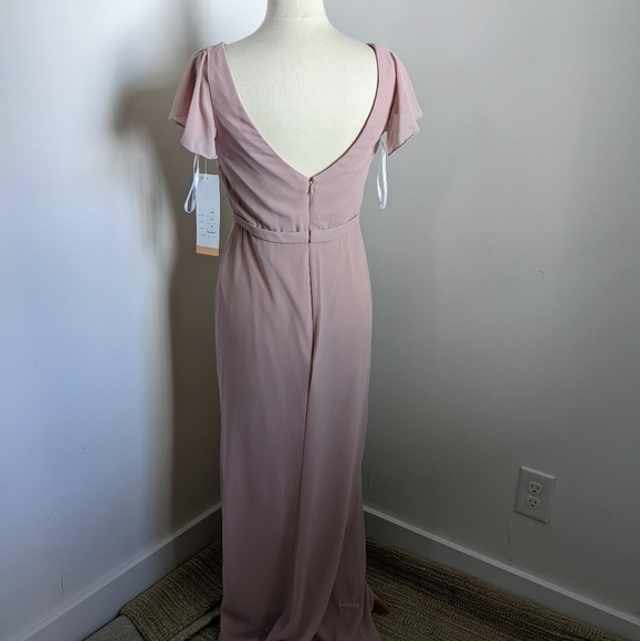 BILL Levkoff Blush Pink Chiffon Gown 10 - Picture 7 of 16